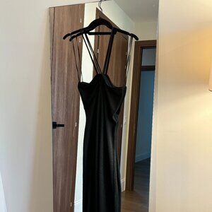 Massimo Dutti Black Knit Maxi Dress - S